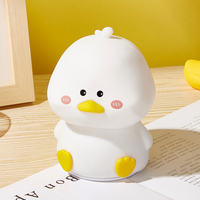 Veilleuse en silicone en forme de canard, changeant de couleur RGB, lampe de chevet LED rechargeable à commande tactile pour la chambre des enfants, la crèche