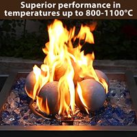 Boules de feu en céramique beige de haute qualité de 2 pouces, résistantes au feu, écologiques, pour foyers intérieurs/extérieurs, cheminées, camping