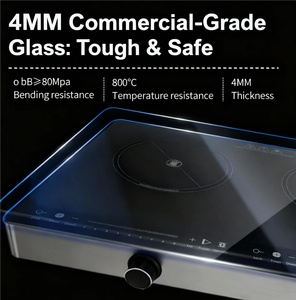 Hochwertiger Tragbarer Keramik-Multifunktions-Infrarotkocher mit 2 Brennern Edelstahlgehäuse Elektrisch für Wohnmobile und Hotels - Product Image 6