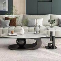 Table basse convertible en pierre massif de style nordique moderne de luxe pour petit appartement ou salon