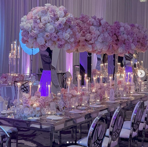 Centros de Mesa Modernos de Acero Inoxidable para Bodas con Pedestales Dorados, <span class=keywords><strong>Accesorios</strong></span> Ecológicos para Soportes de Flores - Product Image 4