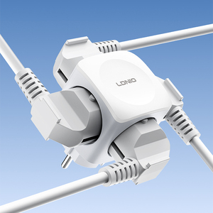 Prise murale LDNIO Z11 avec 4 prises, rallonge électrique, prises électriques avec mise à la terre, adaptateur de prise murale EU - Product Image 4