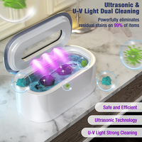 Nettoyeur à ultrasons électrique professionnel 150 ml à double mode pour bijoux et appareils dentaires avec 3 lumières LED