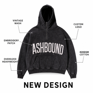 Sudadera con Capucha Personalizada de Algodón Grueso, Estilo Urbano Vintage, con Parche Bordado y Diseño Gráfico, Sudadera Premium para Hombre - Product Image 3