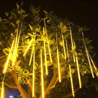 Lumières de pluie de météores LED blanches, lumières de tube de pluie de météores, étanches IP44, 4 m, lampe en forme de bâton de glace, intérieur/extérieur, Noël, vacances, jardin