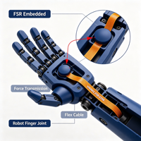 VMANX FSR6768 Capteur de résistance sensible à la force, capteur de pression flexible pour articulation de doigt de robot, détection tactile, personnalisation disponible