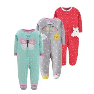 Marka bebek kız giysileri yumuşak mikrofleece çocuklar kalmak evde Romper pijama yenidoğan bebek giyim kız bebek tulumları