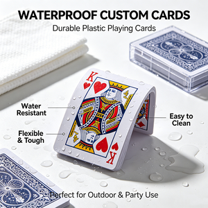 Cartas <span class=keywords><strong>de</strong></span> Póker <span class=keywords><strong>de</strong></span> Plástico PVC <span class=keywords><strong>de</strong></span> Alta Calidad, Resistentes al Agua, con Logotipo Personalizado y Caja <span class=keywords><strong>de</strong></span> Lujo - Product Image 1