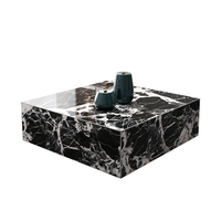 Table basse de salon de luxe italienne 2026, design moderne Normcore, haut de gamme, en ardoise claire, durable