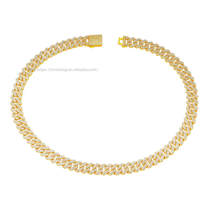 Rhombus <b>Cuban</b> Necklace Full Rhombus <b>Chain</b> Street Auction Necklace Tanjing Fashion Lijing Necklace - Product Image 1