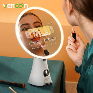 2025 nouveau Vercon Smart beauté miroir Portable bureau AI test cutané LED miroir OS11 <span class=keywords><strong>Spotify</strong></span> Youtube haut-parleurs grossissant 5X haut - Product Image 4