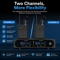 Sistem Lavalier Nirkabel Dua Kanal EX602-T, Mikrofon Lavalier Nirkabel UHF True Diversity untuk Pertunjukan Panggung, Pidato