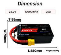 Аккумулятор LiPo 25C 6S 22.2V 12Ah 16Ah 22Ah 25Ah для БПЛА, FPV-дронов, квадрокоптеров, дронов с фиксированным крылом и мультироторных дронов