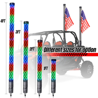 2ft RGB Fat LED Whip Spiral Light Antenne Télécommande APP RGB Chasing Lighted Antenne Whips pour UTV ATV Truck Dune Buggy