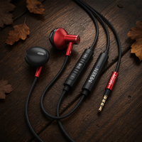 Écouteurs filaires en métal MEKEN ME300, casque intra-auriculaire 3,5 mm, basses puissantes, stéréo, avec micro et contrôle du volume pour téléphone et PC