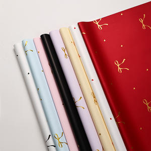 Papel de Arte Recubierto de PE de una Sola Cara, Impermeable, con Diseño de Mariposa Dorada, <span class=keywords><strong>para</strong></span> Envolver Ramos de Flores, Embalaje de Pétalos de Colores, Moda - Product Image 2