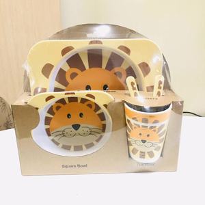 Juego de Vajilla Infantil de 5 Piezas con Diseño de Animales, Estilo Personalizado, Fibra de Bambú, Platos para Niños, Superventas - Product Image 5