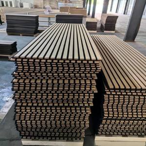 Panneaux muraux en <span class=keywords><strong>bois</strong></span> MDF à lattes, design moderne européen, ignifuges, insonorisants, décoration, vente en gros d'usine - Product Image 2