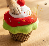 Produit phare : Jouet en peluche amusant pour chien et chat, en forme de gâteau d'anniversaire avec bougie en crème, cadeau pour animal de compagnie, anniversaire et Saint-Valentin
