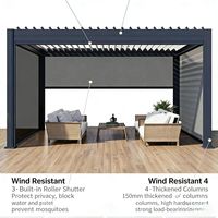 Pérgola Bioclimática Exterior de Aleación de Aluminio Xuanyu L-2 con Techo de Láminas Ajustables por Control Remoto, Resistente al Agua IP67 y al Viento (180-220 km/h)