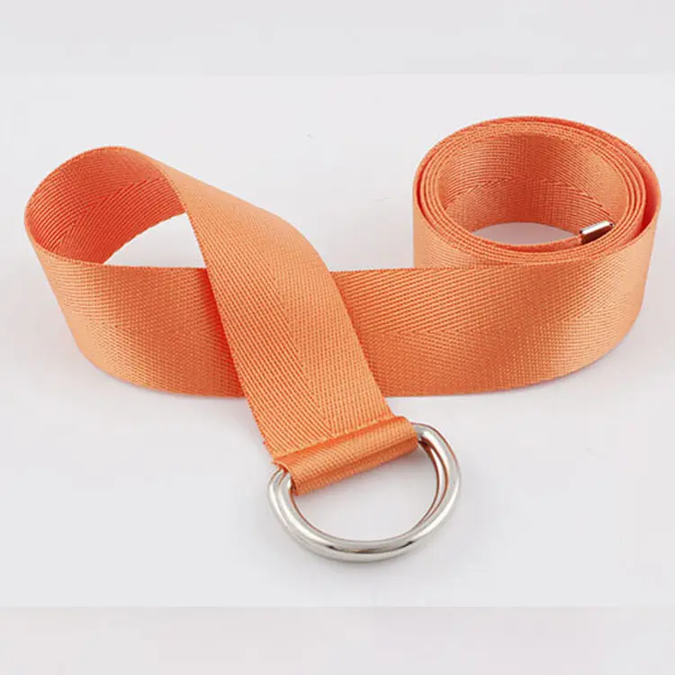 Orange Pink White Colorful Design Weaving Belts With Circle Buckle