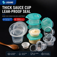 Gobelet à condiments en plastique transparent jetable, thermoscellable, en PP, pour sauce, petite capacité, récipient pour sauce, personnalisable