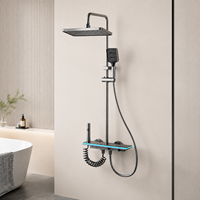 Système de douche thermostatique de luxe avec affichage numérique intelligent et jet de pluie doux pour appartement et hôtel