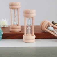 Sablier en bois naturel 1/3/5 minutes, horloge décorative de bureau, ornement pour la maison, cadeau d'entreprise personnalisé