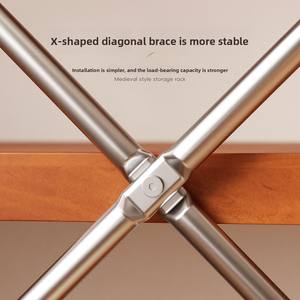 Scaffale portaoggetti in metallo stile giapponese a quattro ripiani, facile da montare, per soggiorno, cucina, balcone, libreria, espositore - Product Image 3