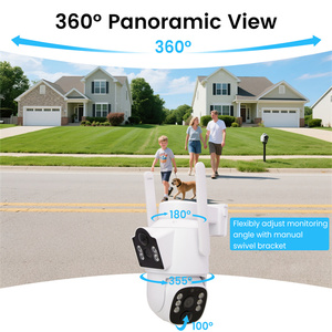 Ống kính kép <span class=keywords><strong>Camera</strong></span> an ninh ngoài trời tự động theo dõi phát hiện chuyển động không dây năng lượng mặt trời hỗ trợ thời tiết tầm nhìn ban đêm đám mây CMOS - Product Image 4