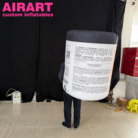 Costume gonflable personnalisé en forme de bouteille ou de canette pour événements extérieurs et défilés