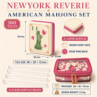 En Stock, Envío Rápido, Juego de Mahjong Americano con Temática de Nueva York 2026, 160 Fichas Acrílicas Premium, Kit Completo para Fiestas