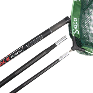 Red de pesca telescópica, poste de aterrizaje telescópico negro de aluminio y carbono, 3 secciones, 2,5 m de altura - Product Image 6