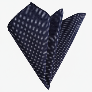 Navy Blue and <b>White</b> Polka Dot Cotton Neckerchief - Product Image 2