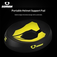 Support de casque de moto multifonctionnel SOMAN pour casques intégraux/demi-casques, base antidérapante, support de protection noir