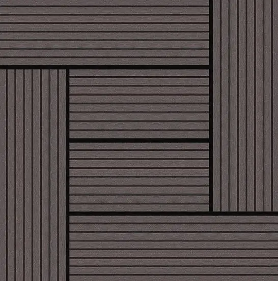 Ranurado negro 6 listones WPC enclavamiento decking azulejos WPC piso con alta calidad