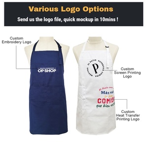 Bán Buôn L80Cm W70Cm Đầy Đủ Chiều Dài 100% Bông Nhà Hàng Nấu Ăn Trắng Tạp Dề Nhà Bếp Barista Phụ Nữ Chuyên Nghiệp Tạp Dề Với Logo - Product Image 5