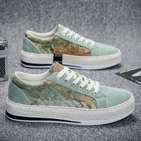 Nouvelles baskets décontractées respirantes en toile tissée pour hommes, style automne, chaussures tendance