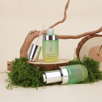 Nouveau design personnalisé, flacon compte-gouttes en verre de 30 ml (1 oz) avec bouton poussoir argenté, dégradé de couleur, sérigraphie, pour sérum de soin de la peau et gouttes pour les yeux