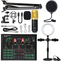 Carte son externe USB, interface audio pour enregistrement studio, PC, streaming en direct V8 et ensemble de microphones