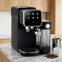 Machine à expresso semi-automatique, spécifications techniques, buse vapeur réglable et chauffage NTC, équipement à café pour la maison