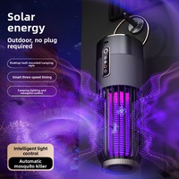 Lampe anti-moustiques LED solaire USB de camping extérieure, nouveau modèle, directement de l'usine, avec fonction de suspension et tue-moustiques électrique