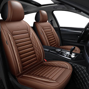Housse de siège de <span class=keywords><strong>voiture</strong></span> en cuir durable de style professionnel, couverture complète avant et partielle arrière, couleur personnalisée, ensemble de 5 pièces, ajustement universel - Product Image 5
