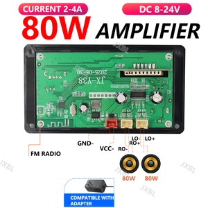 Amplificatore 80W per Decoder MP3 WMA WAV con Schermo in Plastica 8V-24V Chiamate Vivavoce USB TF FM Lettore Musicale per Auto - Product Image 4