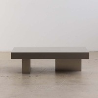 Table basse rectangulaire de luxe en acier inoxydable, style épuré, design unique, mobilier haut de gamme pour salon
