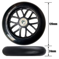 Fournisseurs de roues en caoutchouc PU de 120 mm * 24 mm, roues de longboard électrique, roues de scooter, roues de 120 mm 24 mm