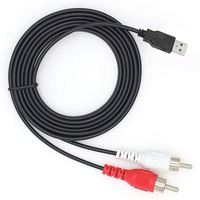 Câble adaptateur séparateur USB 2.0 mâle vers 2 RCA mâle, convertisseur vidéo AV A/V, carte de capture audio pour caméscope, pour TV/Mac/PC