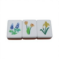 Set Mahjong Amerika Akrilik 4-Lapisan Premium Oranye 166 Ubin Berkualitas Tinggi Mewah Mini Portabel Klasik Poker