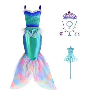 Nueva Moda 2026, Venta al por Mayor, Ropa Infantil de una Pieza, Monos de Lentejuelas para Niñas, Disfraces de Sirena Ariel para Niños - Product Image 5