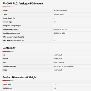 Module de carte PLC 4AI, fournitures électriques, contrôleur d'entrée analogique dédié Mitsubishi pour l'industrie - Product Image 4
